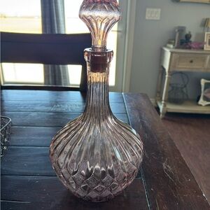 Elegant Pink Glass Decanter